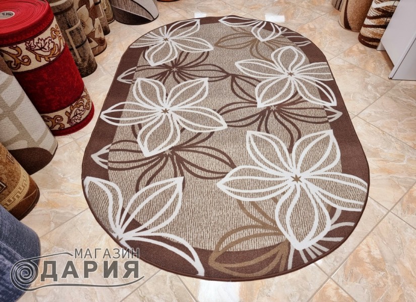 Мокетен килим ERIKA 8013 brown елипса